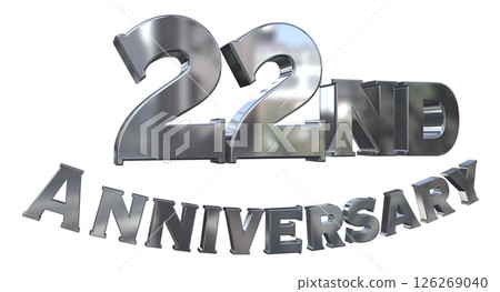 3DCG text "22nd Anniversary/22nd Anniversary Mark Sparkle" 126269040