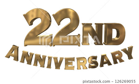 3DCG文字“22週年/22週年紀念馬克·斯帕克” 126269055