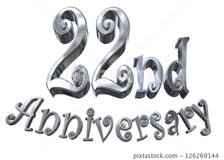 3DCG text "22nd Anniversary/22nd Anniversary Mark Sparkle" 3DCG text "22nd Anniversary/22nd Anniversary Mark Sparkle" 126269144