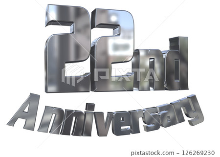 3DCG text "22nd Anniversary/22nd Anniversary Mark Sparkle" 126269230