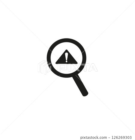 Problem identification icon. magnifying glass with exclamation mark. icon related to warning, 126269303