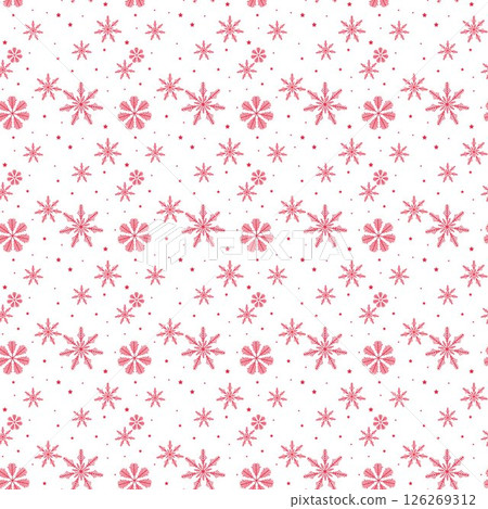 Red snowflake seamless pattern on transparent background eps10 126269312