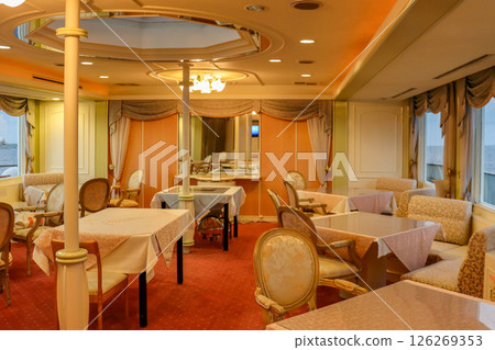 Miyakojima Cruise Ship Mont Blanc's Elegant Dinner Lounge Miyakojima Cruise Ship Mont Blanc's Elegant Dinner Lounge 126269353