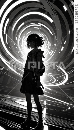 Young people making choices in a monochrome world 126269768