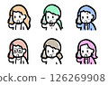 Variations of a woman on a phone call with a surprised expression 126269908