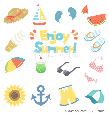 Pop and cute summer item set: no main lines Pop and cute summer item set: no main lines 126270045