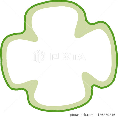 Simple hand drawn illustration of a bell pepper cross section 126270246