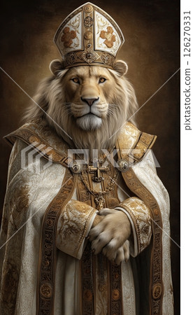 A lion as a pope illustration 126270331