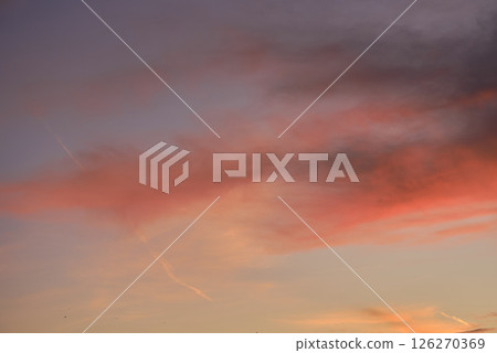 A sunset heaven, orange sky. Sun Rays A sunset heaven, orange sky. Sun Rays 126270369