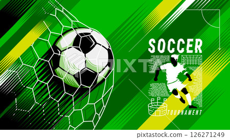 Dynamic vector illustration of a soccer player, Modern flat-style design 126271249