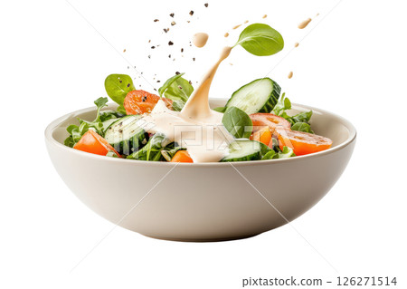 Delicious and Nutritious Vegetable Salad in Bowl 126271514
