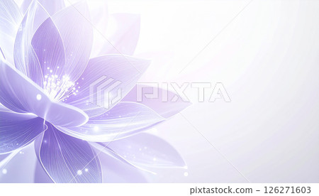 Digital art of a shining, fantastical purple flower 126271603