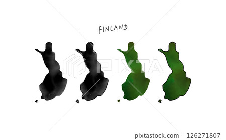 Hand drawn vector illustration of a map of Finland painted in watercolor Hand drawn vector illustration of a map of Finland painted in watercolor 126271807