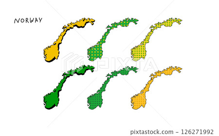 Hand drawn vector illustration of a map of Norway with colorful patterns Hand drawn vector illustration of a map of Norway with colorful patterns 126271992