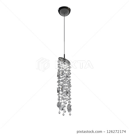chandelier on the ceiling isolated on transparent background, hanging lamp, pendant light, 3D illustration, cg render chandelier on the ceiling isolated on transparent background, hanging lamp, pendant light, 3D illustration, cg render 126272174