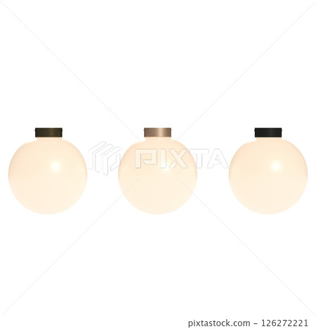 chandelier on the ceiling isolated on transparent background, hanging lamp, pendant light, 3D illustration, cg render 126272221