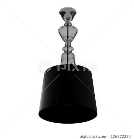 chandelier on the ceiling isolated on transparent background, hanging lamp, pendant light, 3D illustration, cg render 126272223