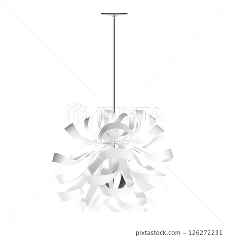 chandelier on the ceiling isolated on transparent background, hanging lamp, pendant light, 3D illustration, cg render 126272231