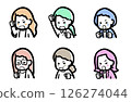 Angry facial expressions, female variations 126274044