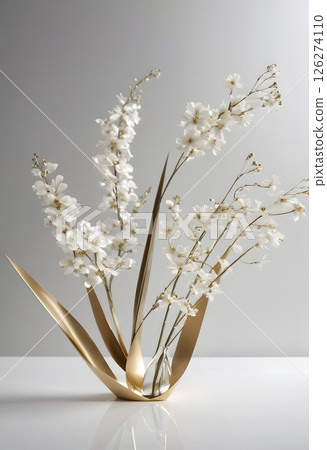 Magical Golden and Ivory Flowers in Soft Bokeh Light, Elegant floral Magical Golden and Ivory Flowers in Soft Bokeh Light, Elegant floral 126274110