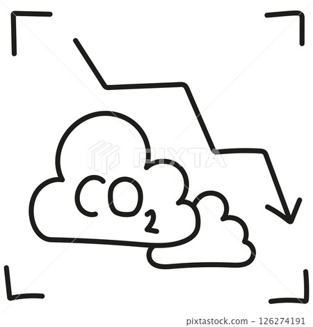 nature conservation concept. Carbon dioxide reduction concept with a downward trend graphic. .hand drawn doodle line style 126274191