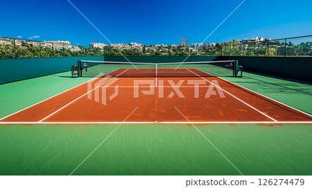 modern running track with blue sky 126274479