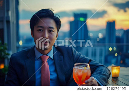 businessman in suit at night 126274495