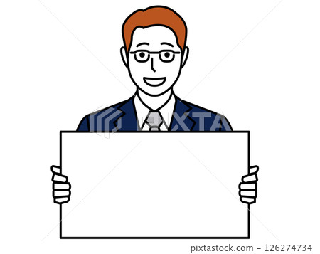 Men in a suit with a board 126274734