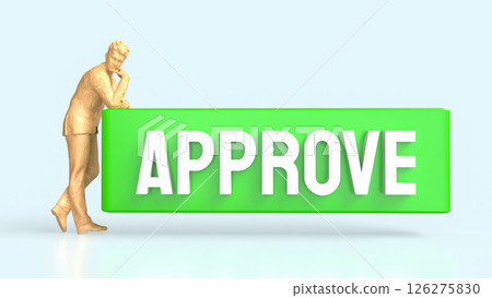 The Green Approve on white background 3d Rendering. The Green Approve on white background 3d Rendering. 126275830