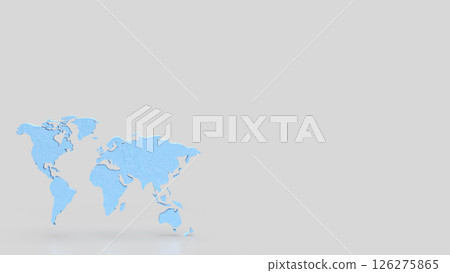 The Blue world map for travel or Business concept 3d Rendering. 126275865