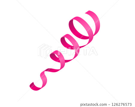Serpentine streamer ribbon vector background. Colorful celebration paper spiral decoration isolated on white for gift, greeting, festive design 126276573
