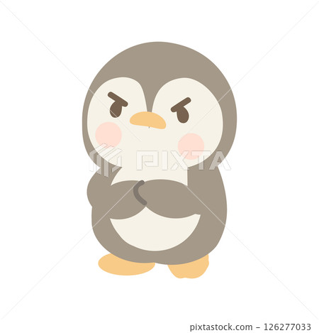 Cartoon Illustration of an Angry Penguin 126277033