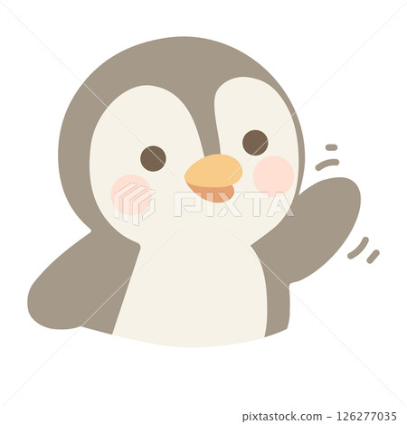 Happy Little Penguin Waving Greeting Happy Little Penguin Waving Greeting 126277035