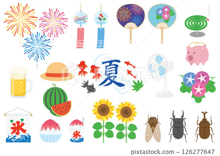 可愛的夏季插畫素材集 可愛的夏季插畫素材集 126277647