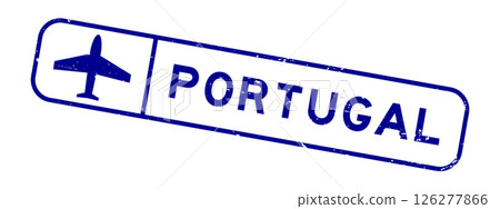 Grunge blue portugal word with plane icon square rubber seal stamp on white background Grunge blue portugal word with plane icon square rubber seal stamp on white background 126277866