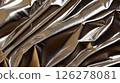 close up crumpled aluminum foil texture background, abstract pattern of tinfoil, copy space 126278081