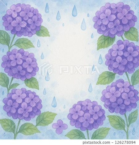 水彩畫繡球花的複製空間 126278094