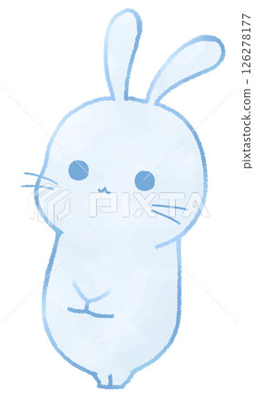 Rabbit looking up (blue) 126278177