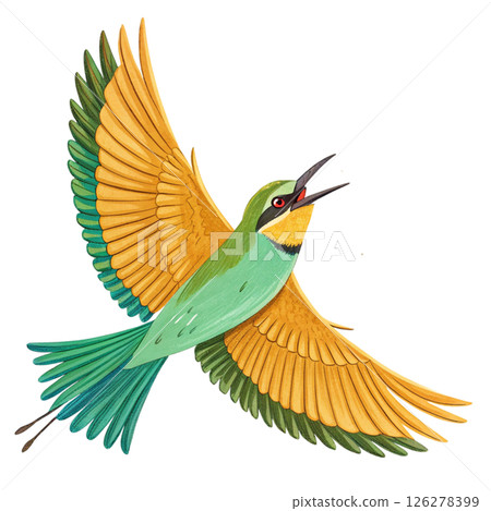 Cute bird, children's book style White Background 126278399