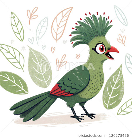 Cute bird, children's book style White Background Cute bird, children's book style White Background 126278426