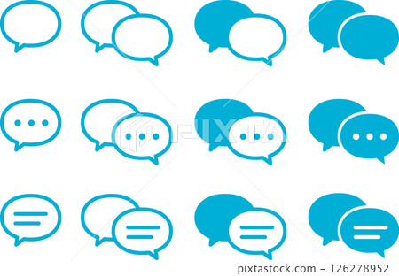 Chat/talk/speech bubble icon round blue Chat/talk/speech bubble icon round blue 126278952