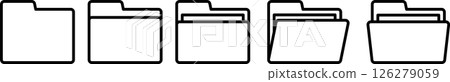 文件、文件和資料資料夾圖示線條畫 文件、文件和資料資料夾圖示線條畫 126279059