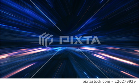 Light Speed Bule Horizon Neon Pulse of the Universe 126279929