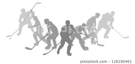 Ice Hockey Silhouette People Player Silhouettes Ice Hockey Silhouette People Player Silhouettes 126280461