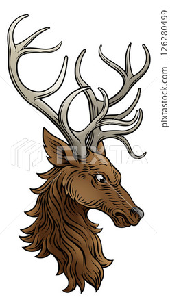 Heraldry Stag Deer Coat of Arms Heraldic Animal 126280499
