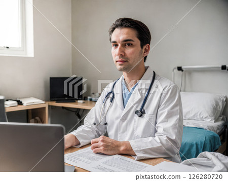 Doctor Working in Medical Office Doctor Working in Medical Office 126280720