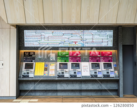 Ticket vending machine and fare table (in English) at JR Takanawa Gateway Station Ticket vending machine and fare table (in English) at JR Takanawa Gateway Station 126280850