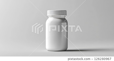 Jar is sitting on a white background 126280967