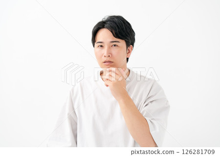 Men suffering from skin problems, beard 126281709