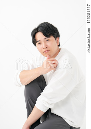Young man, white background 126281837